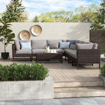 Lutie 9 deals piece rattan sectional